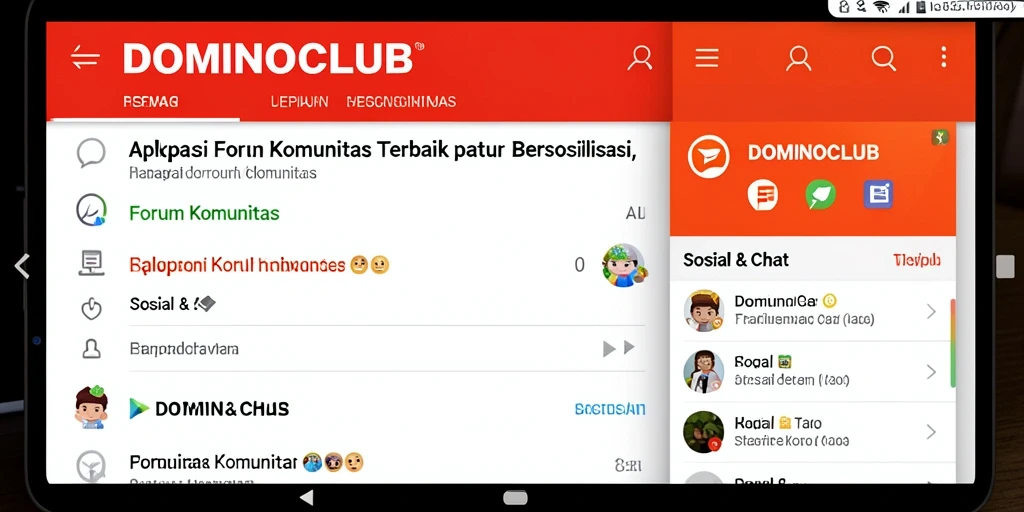 Antarmuka aplikasi DOMINOCLUB yang menarik dan interaktif.