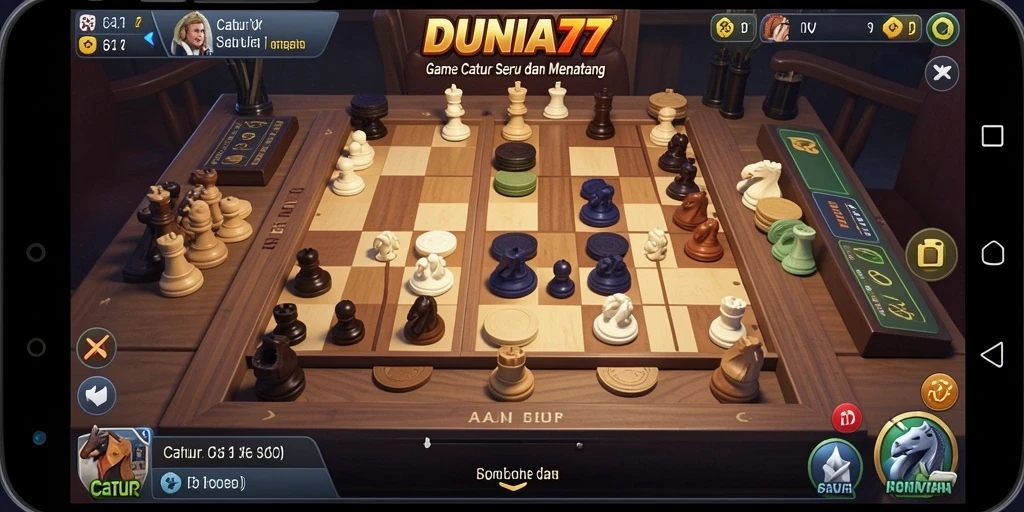 Antarmuka permainan Catur yang menarik pada DUNIA77.