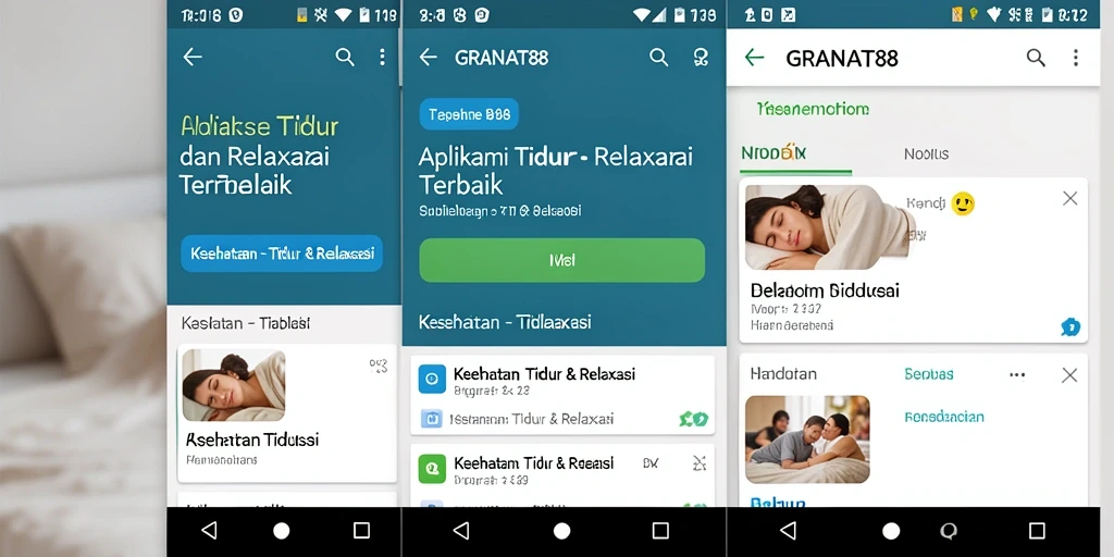 Antarmuka GRANAT88 menampilkan fitur tidur dan relaksasi yang menarik.