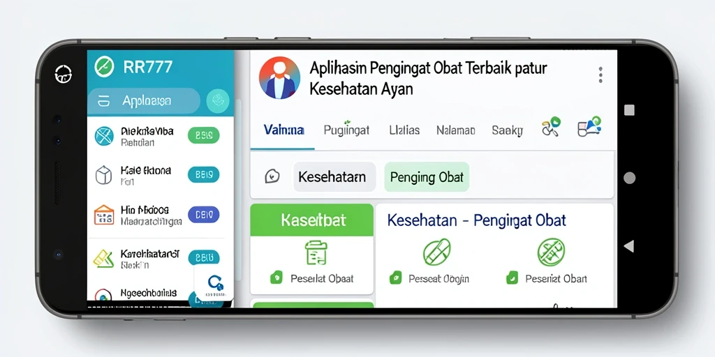 Tampilan antarmuka aplikasi RR777 dengan pengingat obat yang jelas.