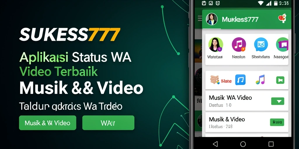Antarmuka SUKSES777 menampilkan berbagai pilihan video menarik untuk status.