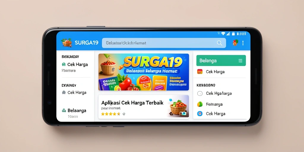 Tampilan antarmuka SURGA19 memudahkan pengguna mencari harga barang.